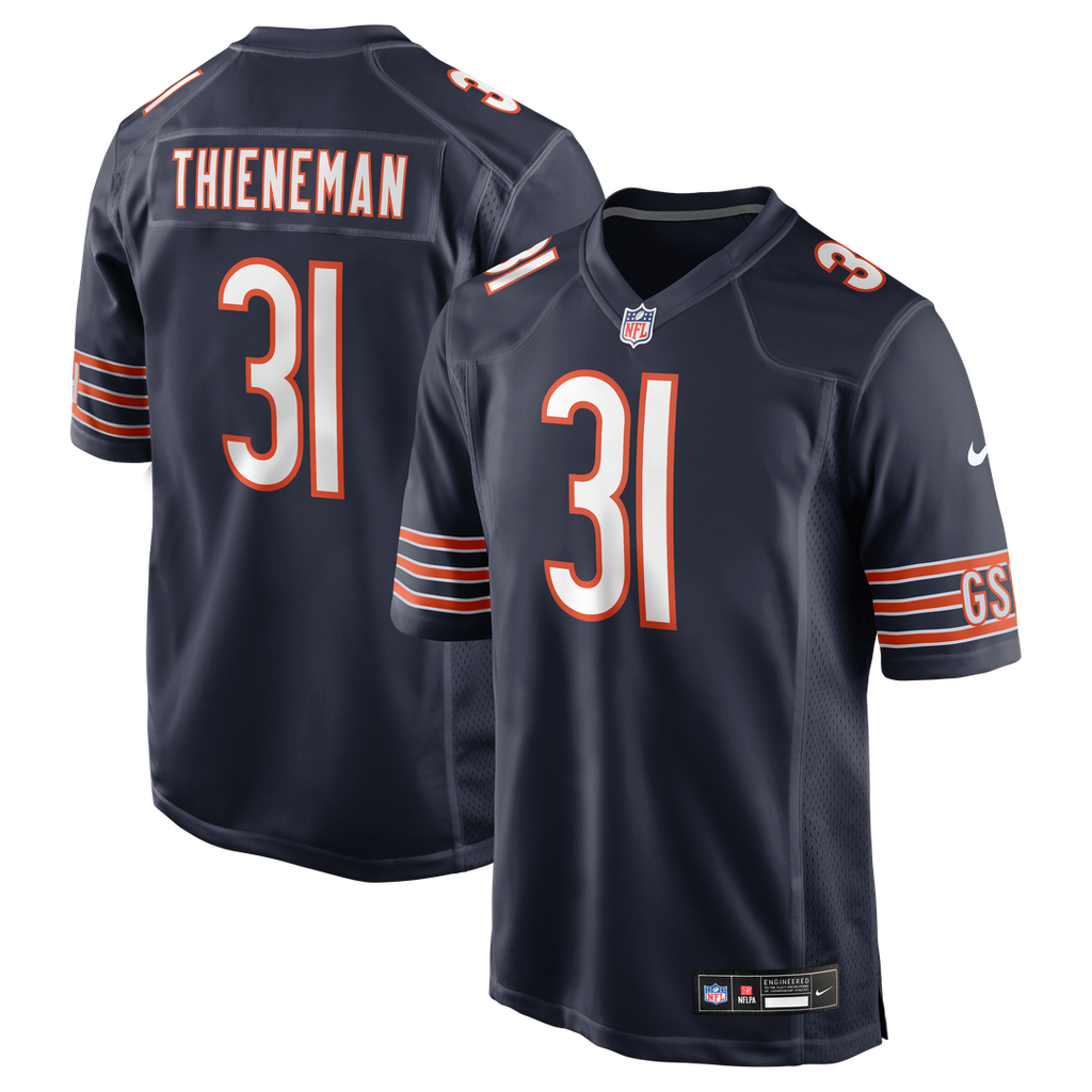 Chicago Bears Dillon Thieneman Nike Navy Team Game Jersey product image 1, provided for visual reference and product detail