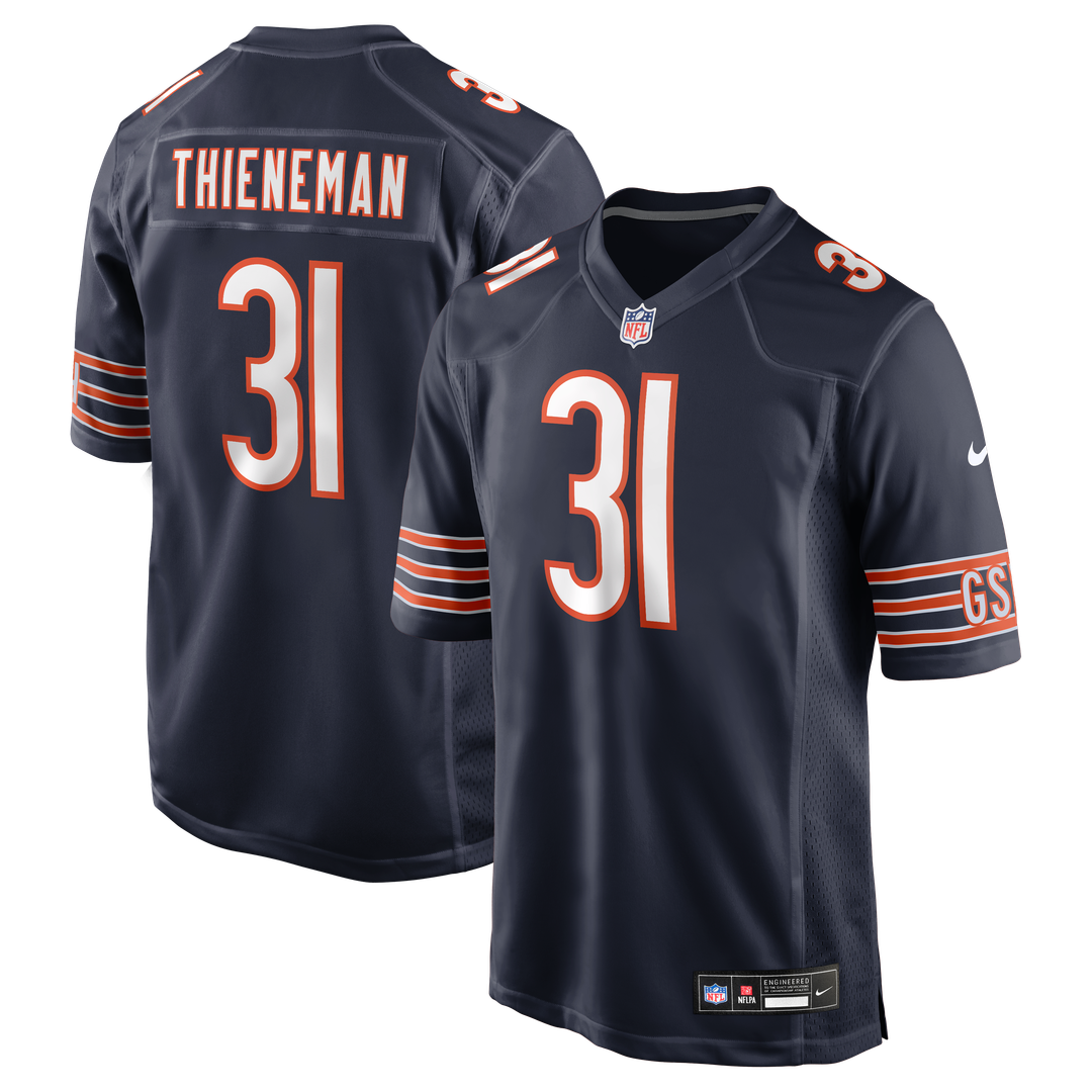Chicago Bears Dillon Thieneman Nike Navy Team Game Jersey product image 1, provided for visual reference and product detail
