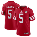San Francisco 49ers Mike Evans Nike Scarlet 80th Anniversary Game Jersey product image 1, provided for visual reference and
