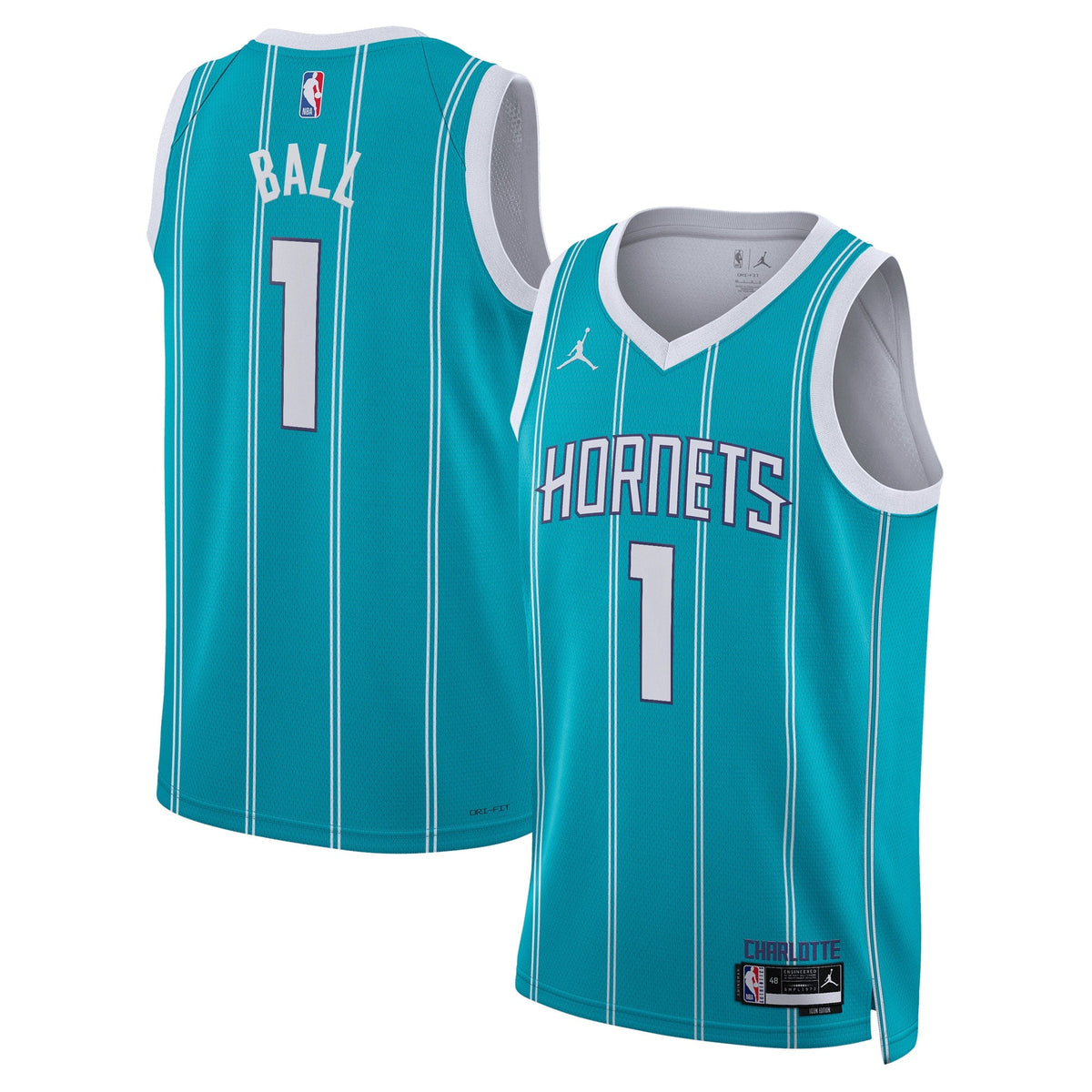 Charlotte Hornets Jordan Brand Icon Edition Swingman Jersey - Teal - LaMelo Ball - Unisex product image 1, provided for