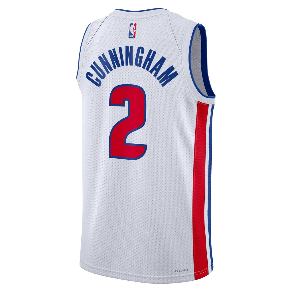 Detroit Pistons Nike Association Edition Swingman Jersey - White - Cade Cunningham - Unisex product image 3, provided for