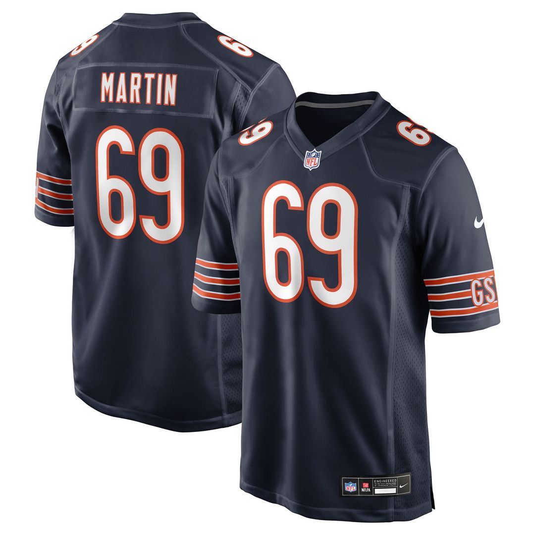 Chicago Bears Jeremiah Martin Nike Navy Team Game Jersey product image 1, provided for visual reference and product detail