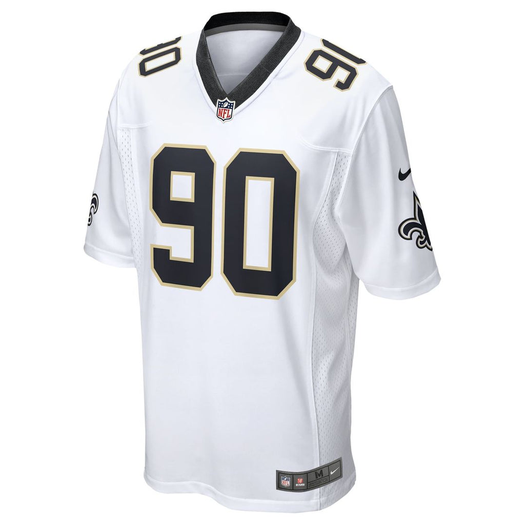 New Orleans Saints Bryan Bresee Nike White Game Jersey product image 2, provided for visual reference and product detail