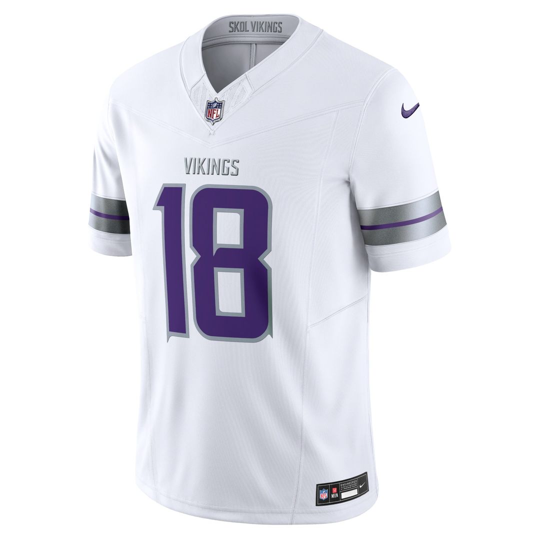 Minnesota Vikings Justin Jefferson Nike White Alternate Vapor F.U.S.E. Limited Jersey product image 2, provided for visual