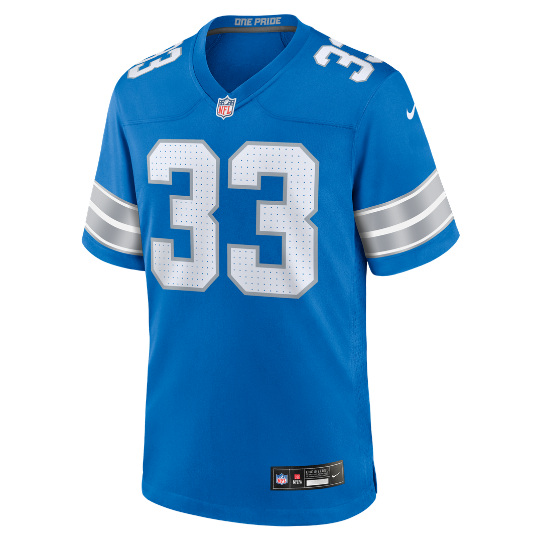 Detroit Lions Sione Vaki Nike Blue Team Game Jersey product image 2, provided for visual reference and product detail review
