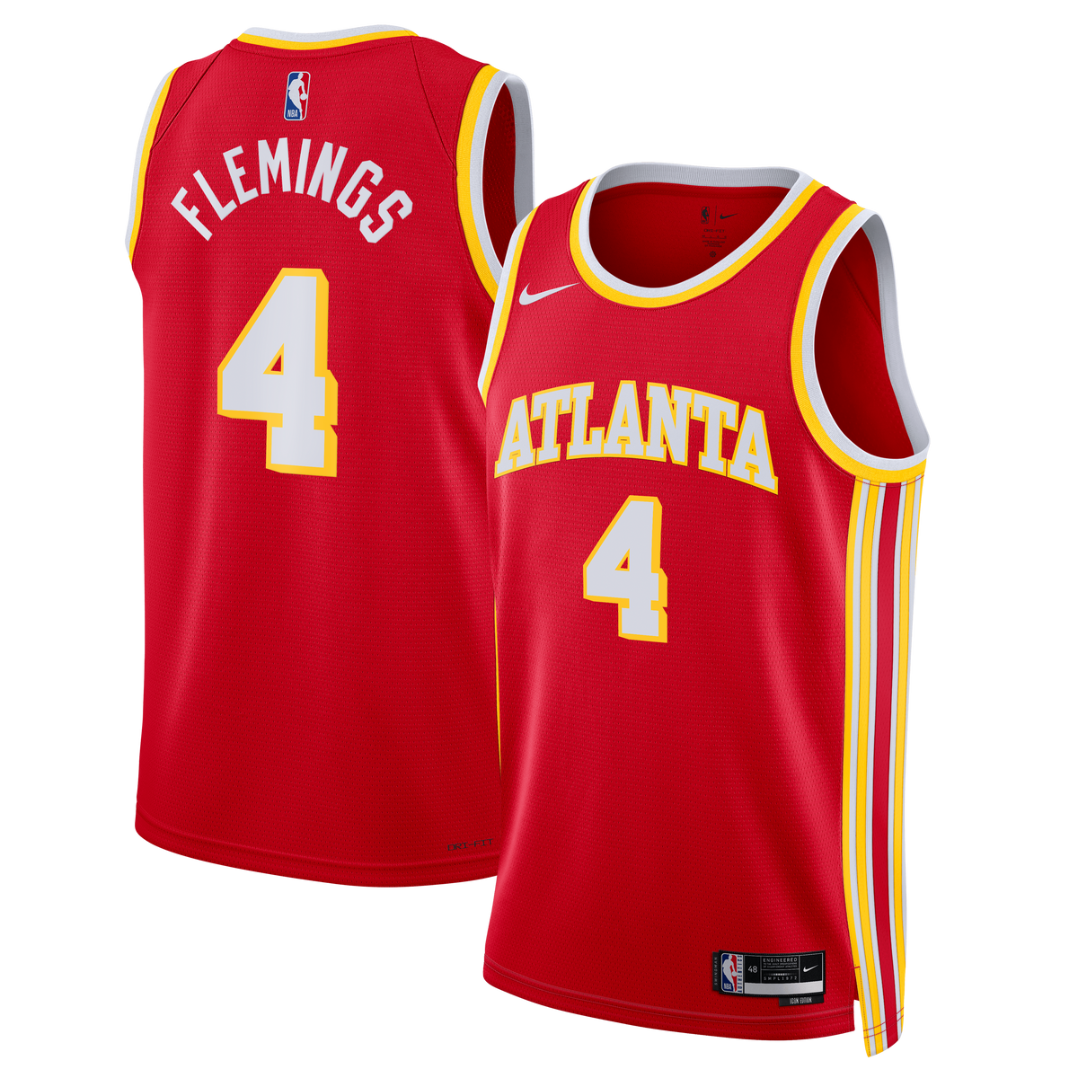 Atlanta Hawks Nike Icon Swingman Jersey - Red - Kingston Flemings - Unisex product image 1, provided for visual reference