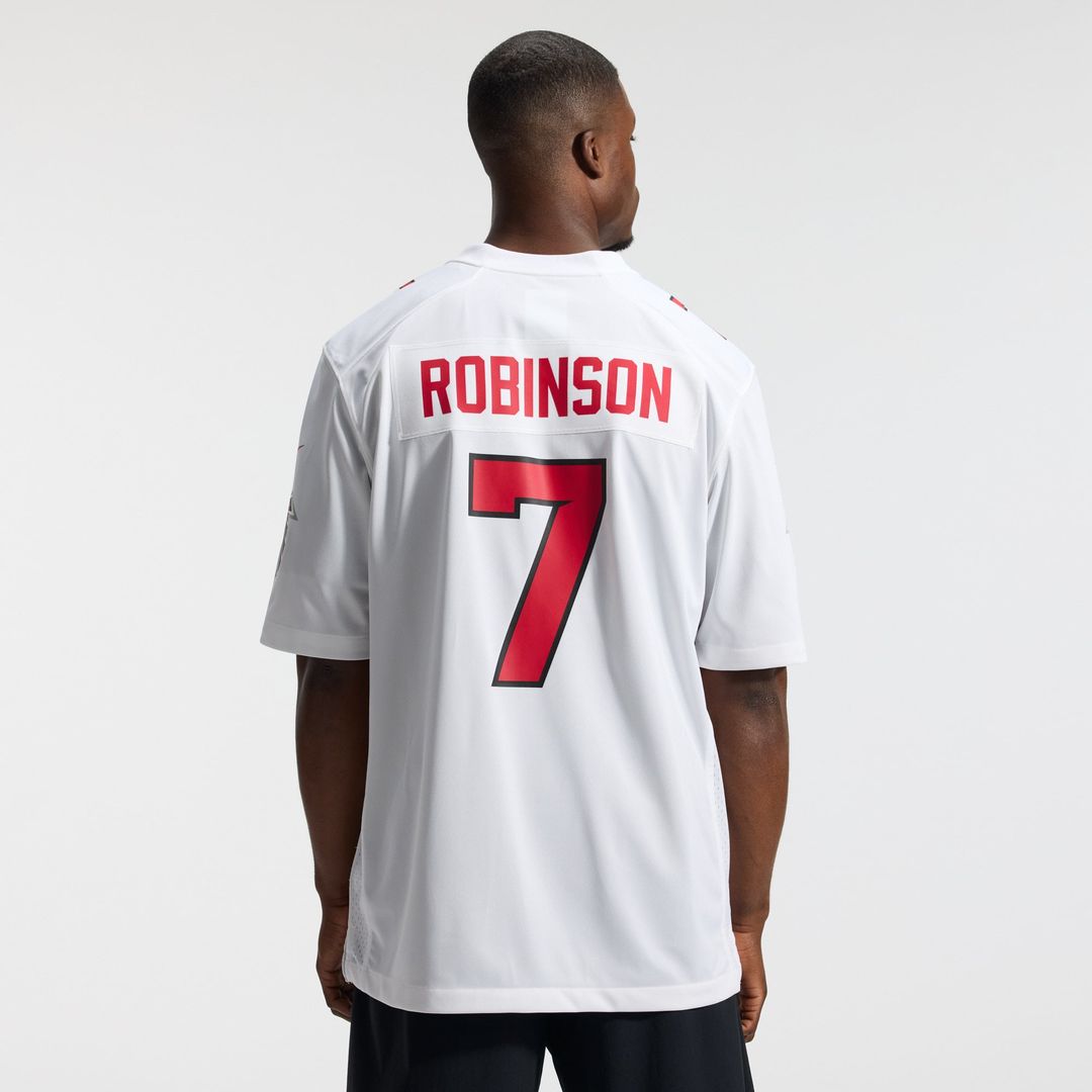 Atlanta Falcons Bijan Robinson Nike White Game Jersey product image 3, provided for visual reference and product detail