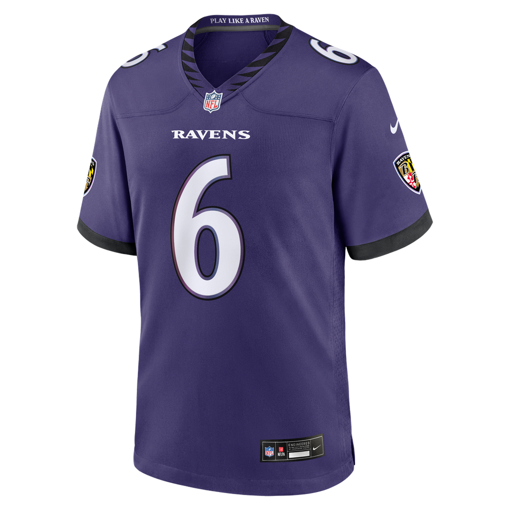 Baltimore Ravens Ja'Kobi Lane Nike Purple Team Game Jersey product image 2, provided for visual reference and product detail