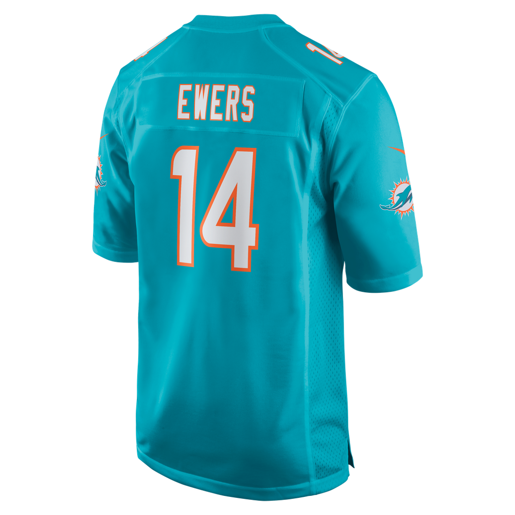 Miami Dolphins Quinn Ewers Nike Aqua Team Game Jersey product image 3, provided for visual reference and product detail