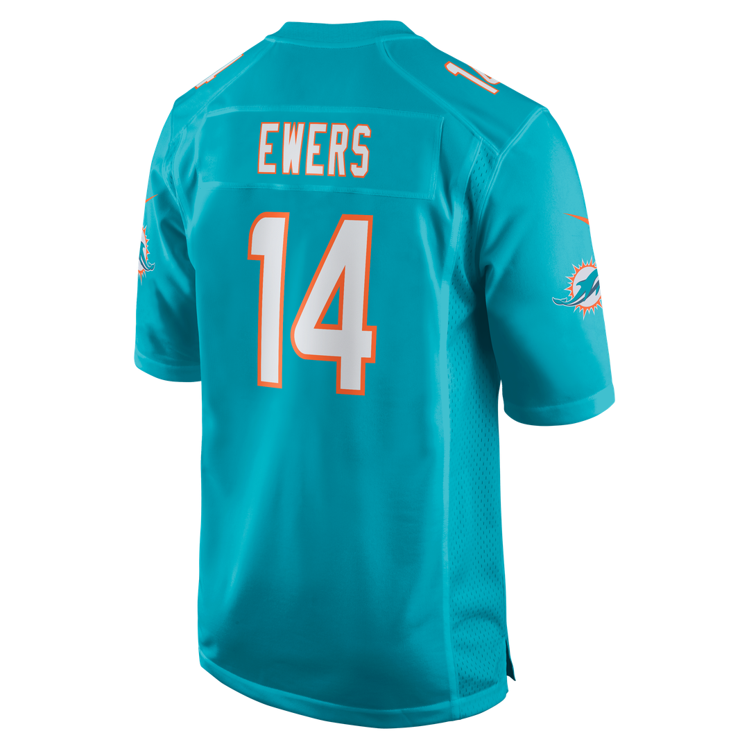 Miami Dolphins Quinn Ewers Nike Aqua Team Game Jersey product image 3, provided for visual reference and product detail