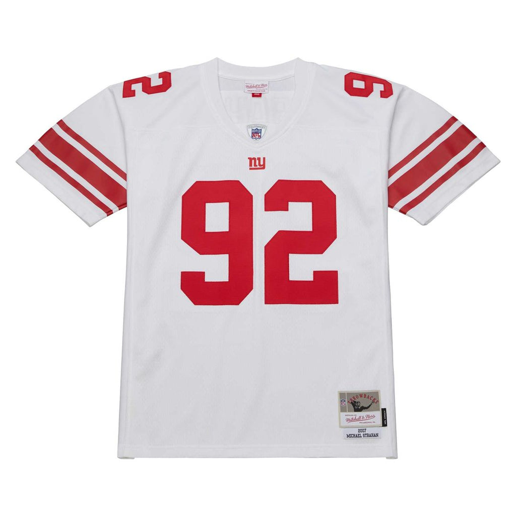 New York Giants Michael Strahan Mitchell & Ness White Legacy Replica Jersey product image 2, provided for visual reference