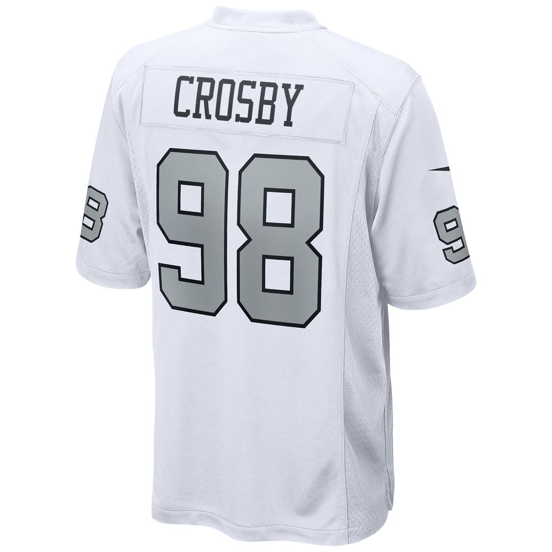 Las Vegas Raiders Maxx Crosby Nike White Alternate Game Jersey product image 3, provided for visual reference and product