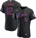 New York Mets Francisco Lindor Nike Black Alternate Authentic Sponsor Patch Jersey product image 1, provided for visual
