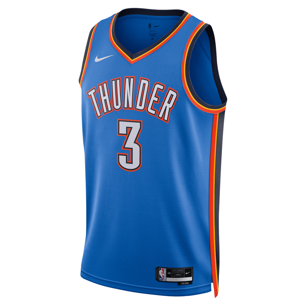 Oklahoma City Thunder Nike Icon Edition Swingman Jersey - Blue - Jared McCain - Unisex product image 3, provided for visual
