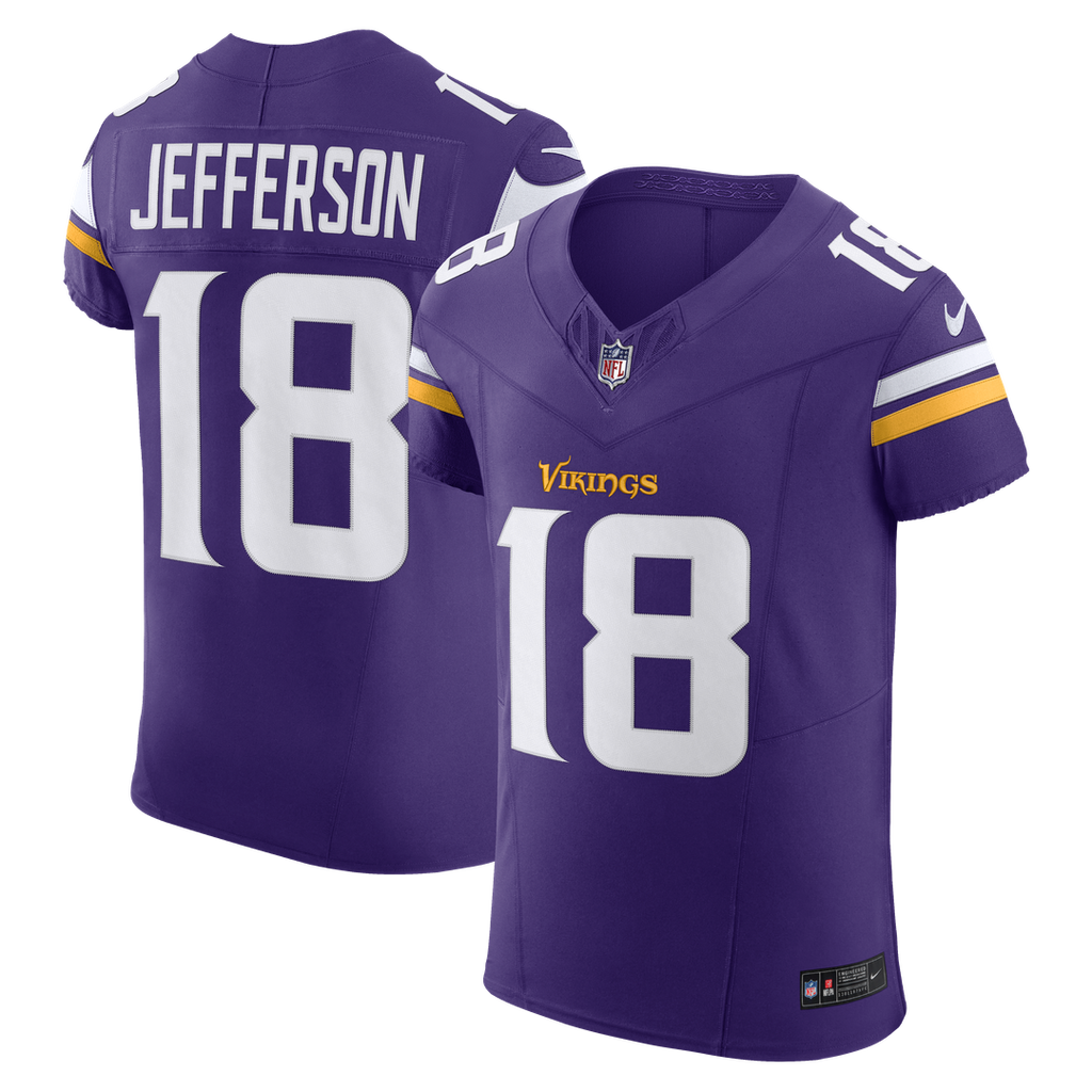 Minnesota Vikings Justin Jefferson Nike Purple Team Vapor F.U.S.E. Elite Jersey product image 1, provided for visual