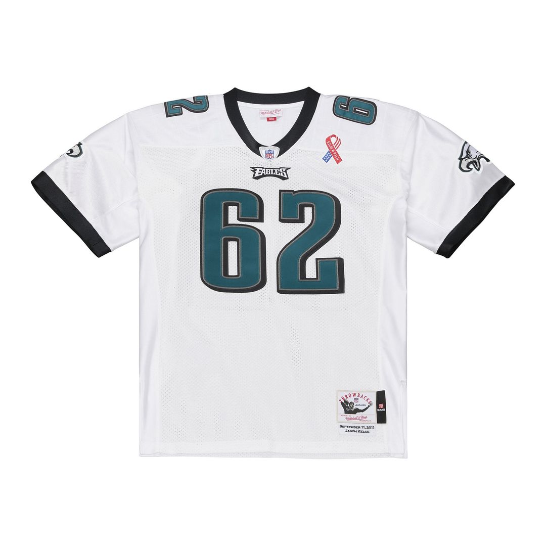 Philadelphia Eagles Jason Kelce Mitchell & Ness White 2011 Authentic Throwback Jersey product image 2, provided for visual
