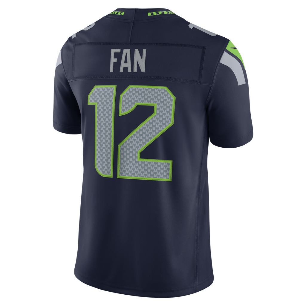 Seattle Seahawks 12s Nike Royal Alternate Vapor F.U.S.E. Stitched Limited Jersey product image 9, provided for visual