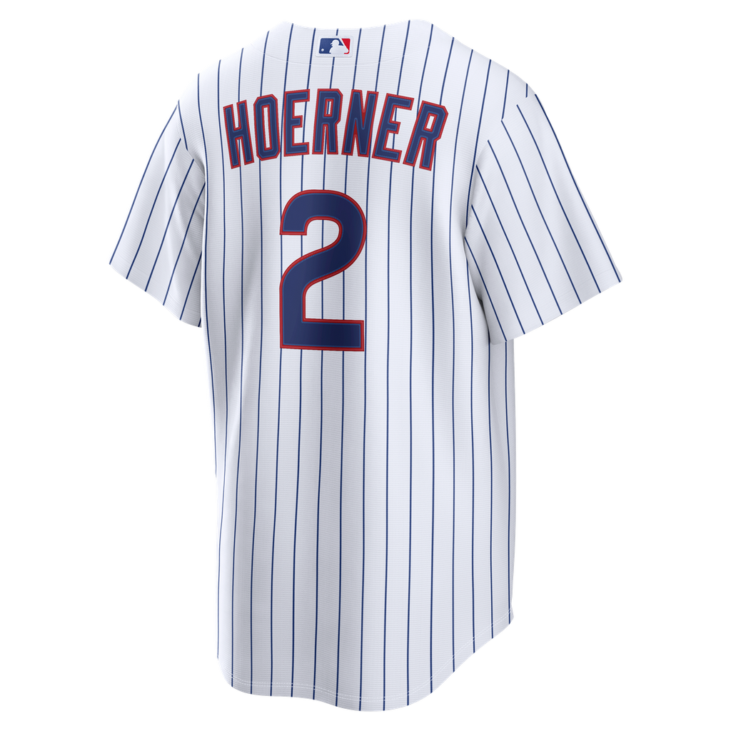 Chicago Cubs Nico Hoerner Nike White Home Replica Jersey product image 3, provided for visual reference and product detail