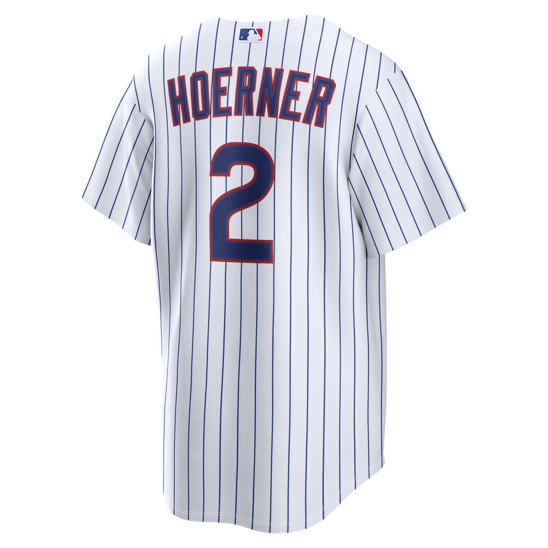 Chicago Cubs Nico Hoerner Nike White Home Replica Jersey product image 3, provided for visual reference and product detail