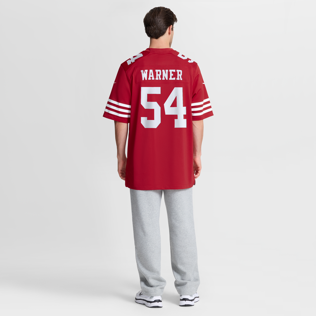 San Francisco 49ers Fred Warner Nike Scarlet 80th Anniversary Game Jersey product image 13, provided for visual reference