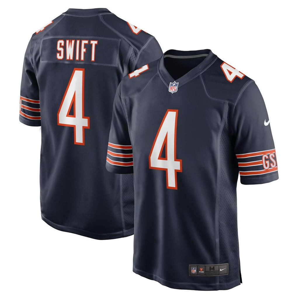Chicago Bears D'Andre Swift Nike Navy Game Jersey product image 1, provided for visual reference and product detail review