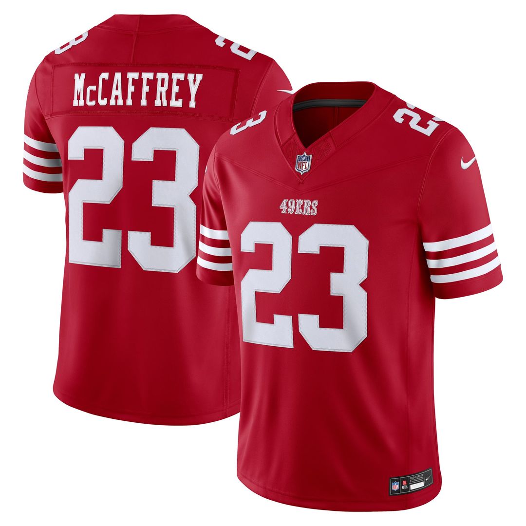 San Francisco 49ers Christian McCaffrey Nike White Alternate Vapor F.U.S.E. Stitched Limited Jersey product image 7,