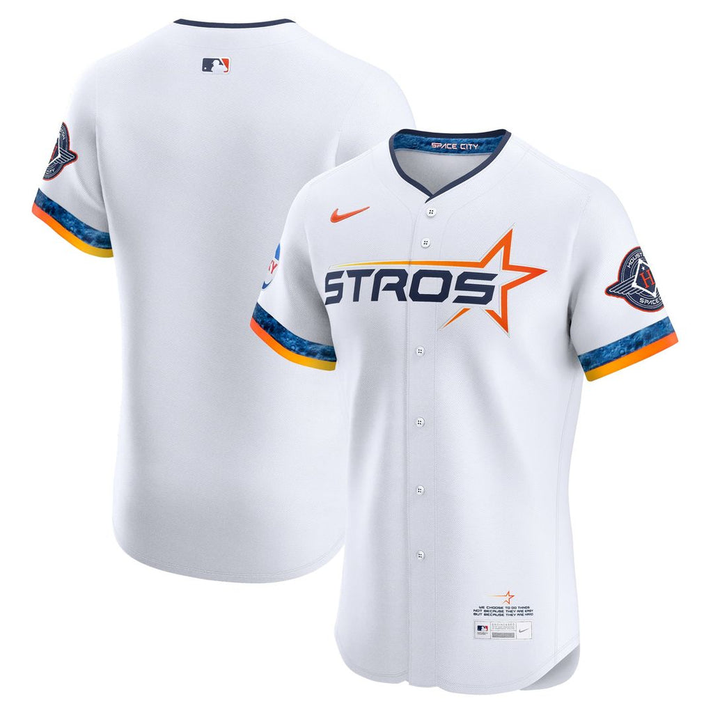 Houston Astros Nike White 2025 City Connect Elite Jersey product image 1, provided for visual reference and product detail