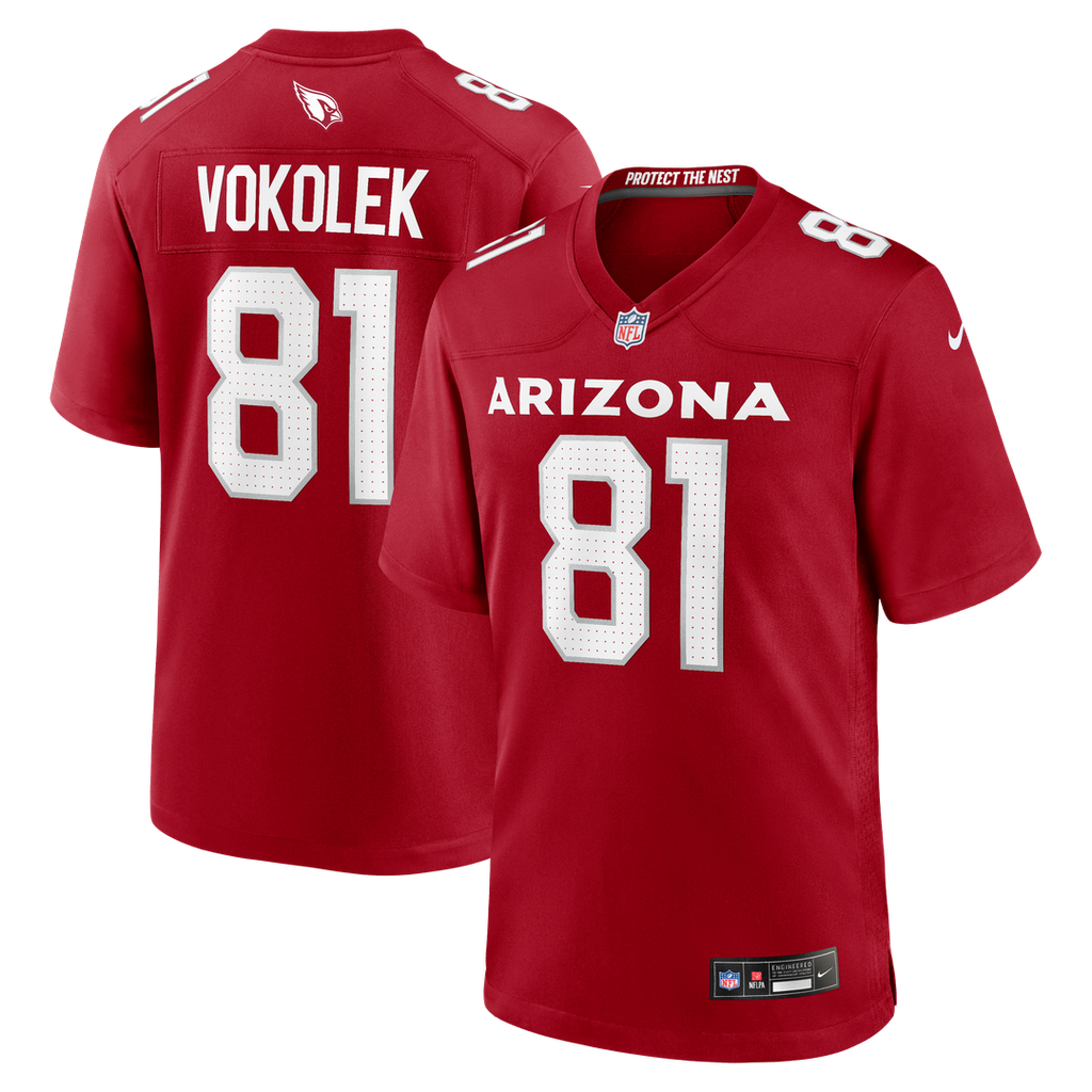 Arizona Cardinals Travis Vokolek Nike Cardinal Team Game Jersey product image 1, provided for visual reference and product