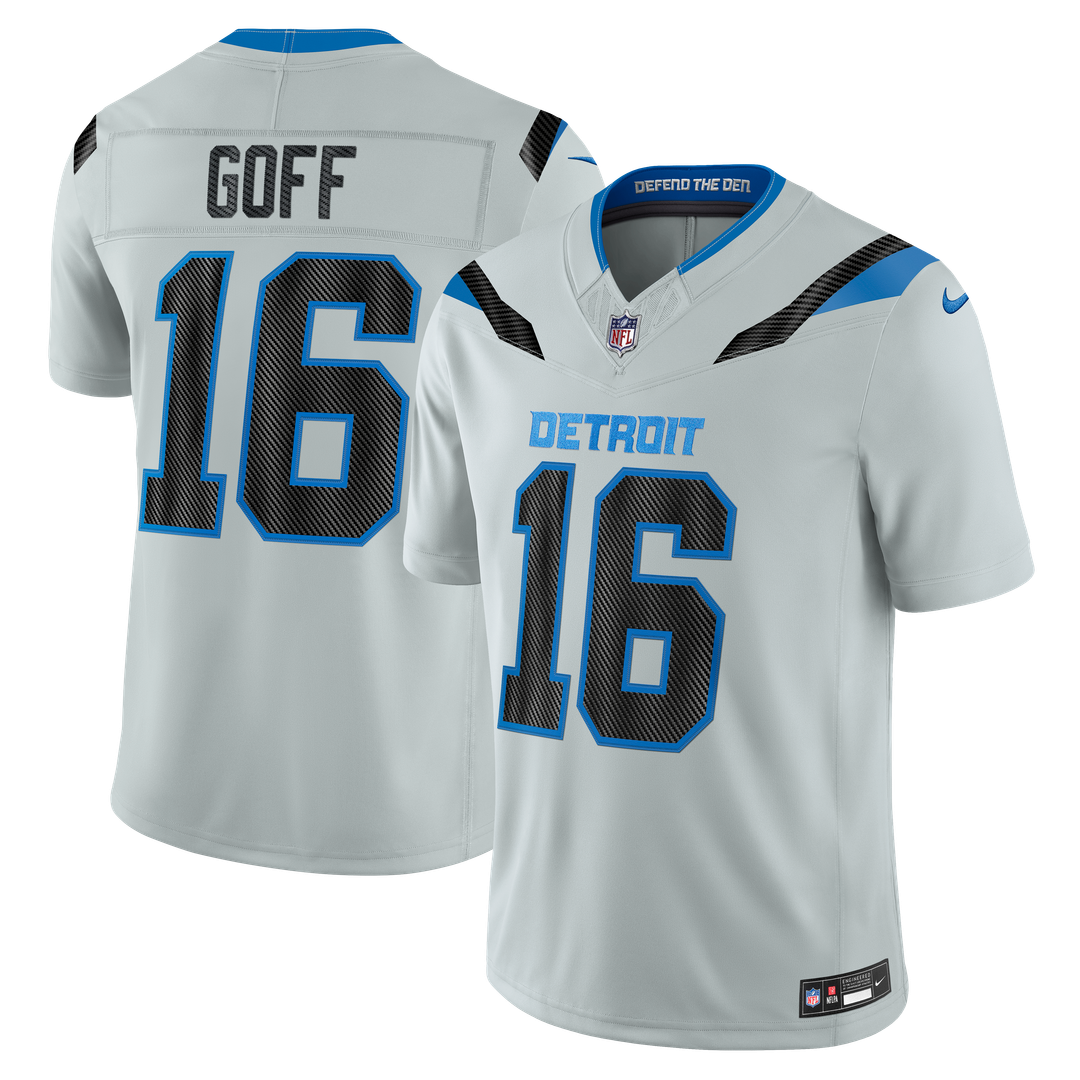 Detroit Lions Jared Goff Nike Silver 2026 Rivalries Collection Stitched Limited Jersey product image 1, provided for visual