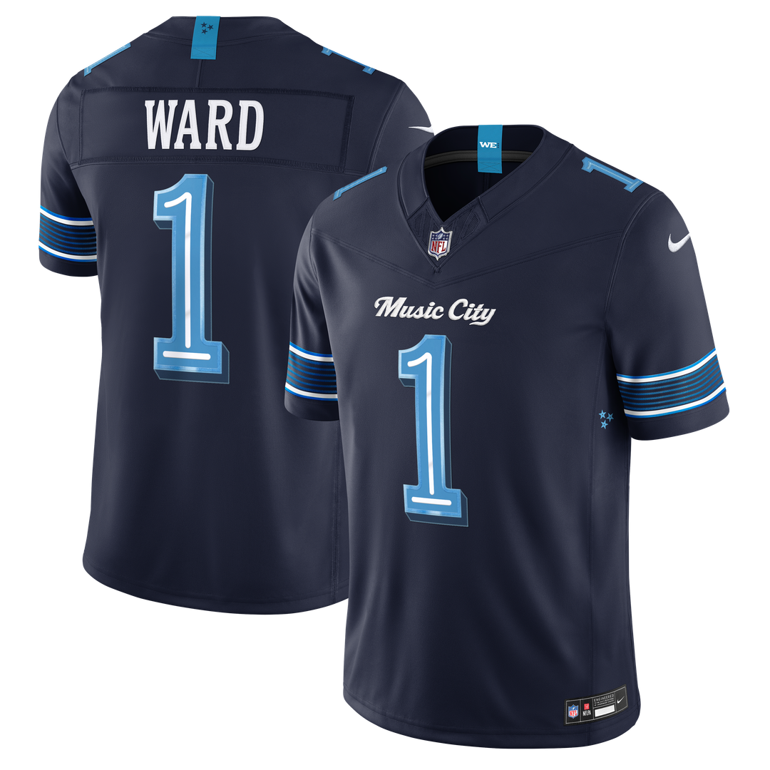 Tennessee Titans Cameron Ward Nike Navy 2026 Rivalries Collection Stitched Limited Jersey product image 1, provided for