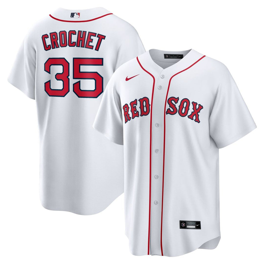 Boston Red Sox Garrett Crochet Nike White Home Replica Jersey product image 1, provided for visual reference and product