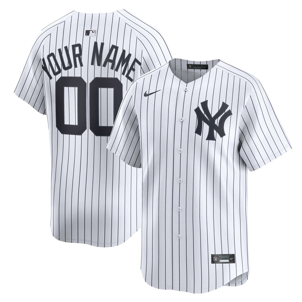 New York Yankees Nike White Home Limited Custom Jersey product image 1, provided for visual reference and product detail