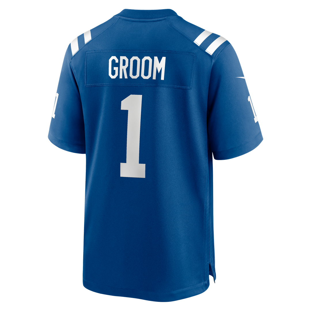 Indianapolis Colts Number 1 Groom Nike Royal Game Jersey product image 3, provided for visual reference and product detail
