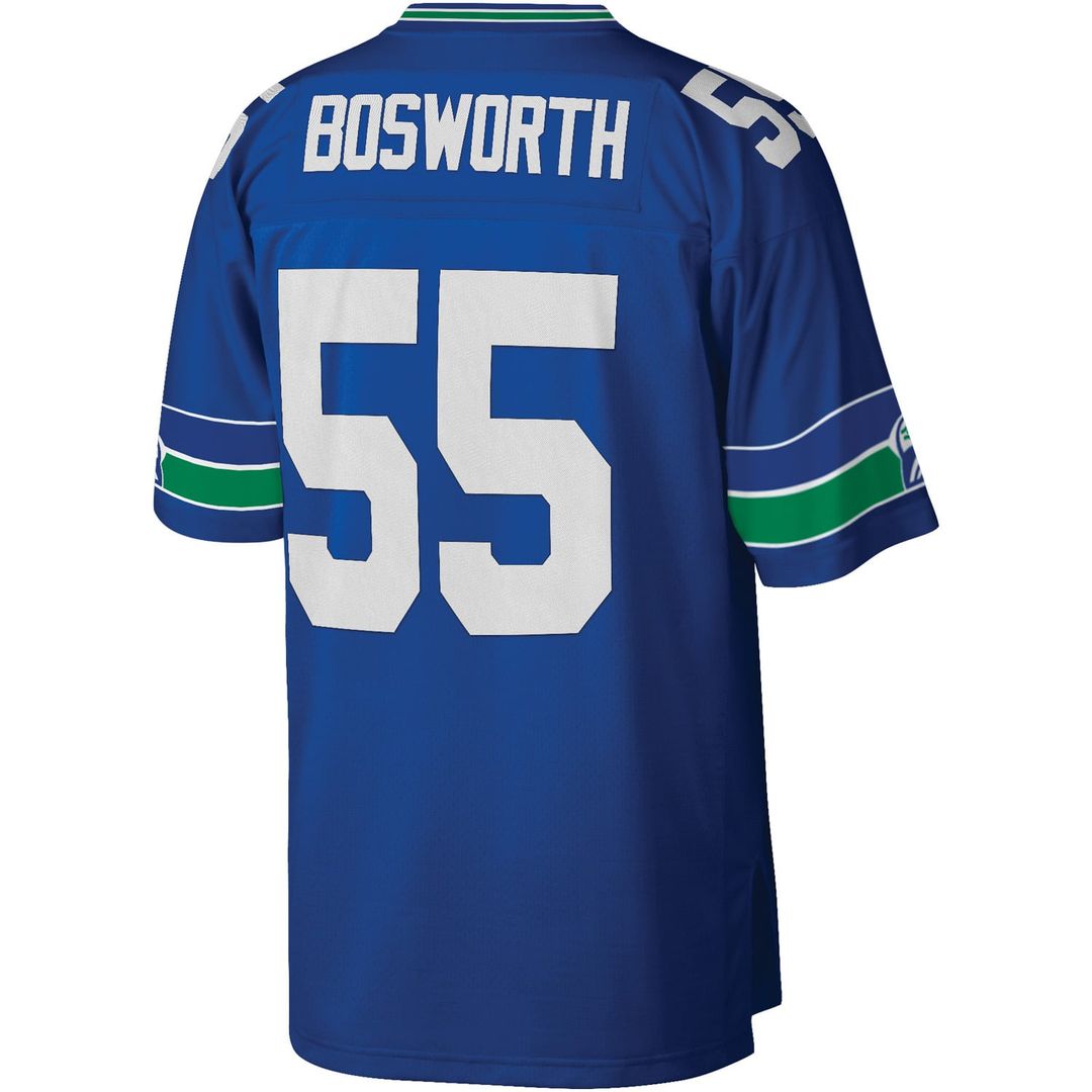 Seattle Seahawks Brian Bosworth Mitchell & Ness Royal Legacy Replica Jersey product image 3, provided for visual reference