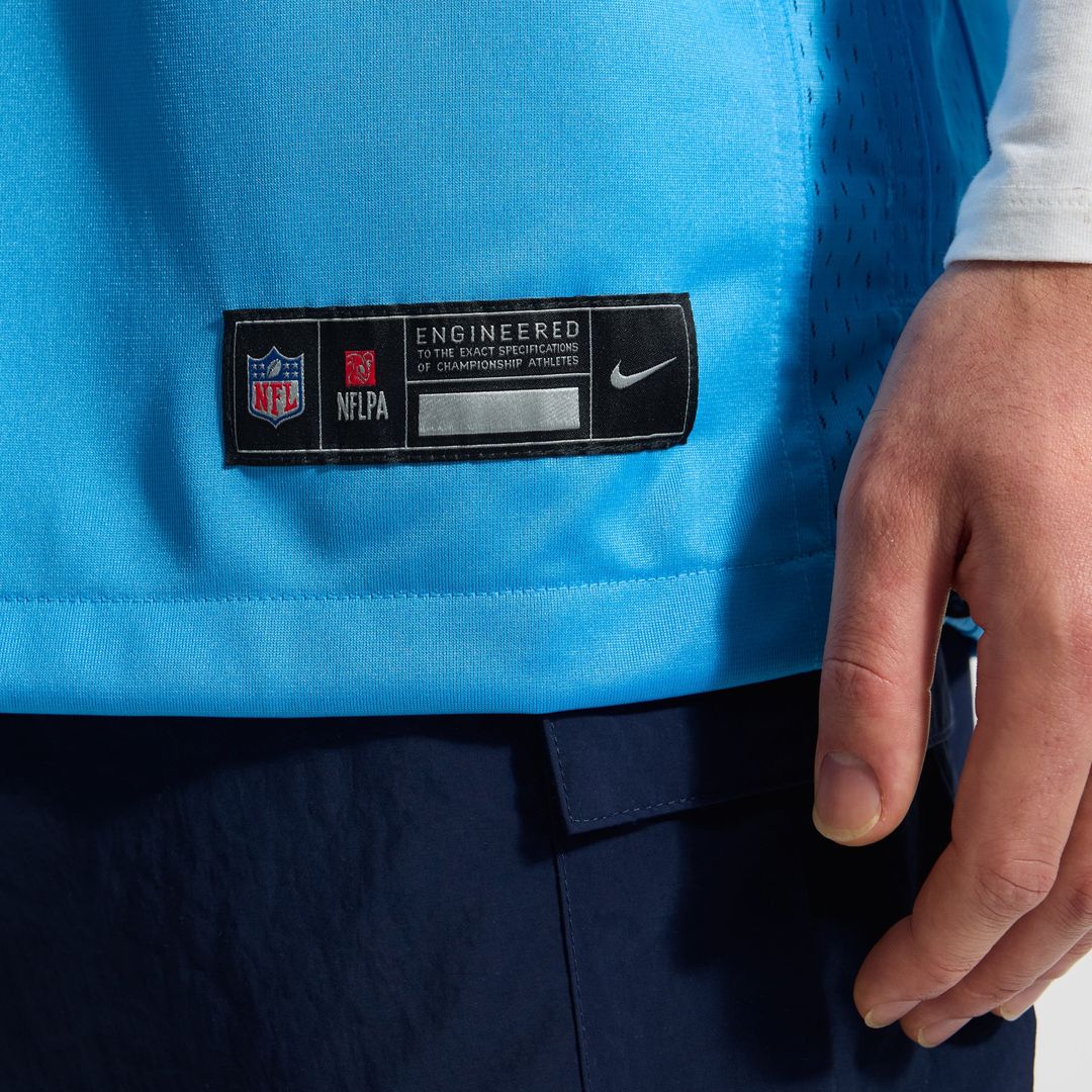 Tennessee Titans Cameron Ward Nike Light Blue Game Jersey product image 8, provided for visual reference and product detail