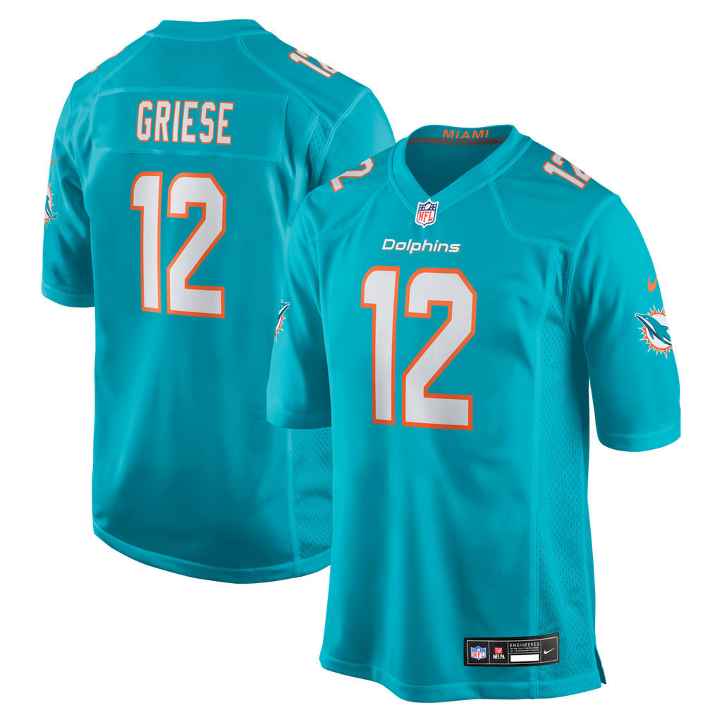 Miami Dolphins Bob Griese Nike Aqua Game Retired Player Jersey product image 1, provided for visual reference and product