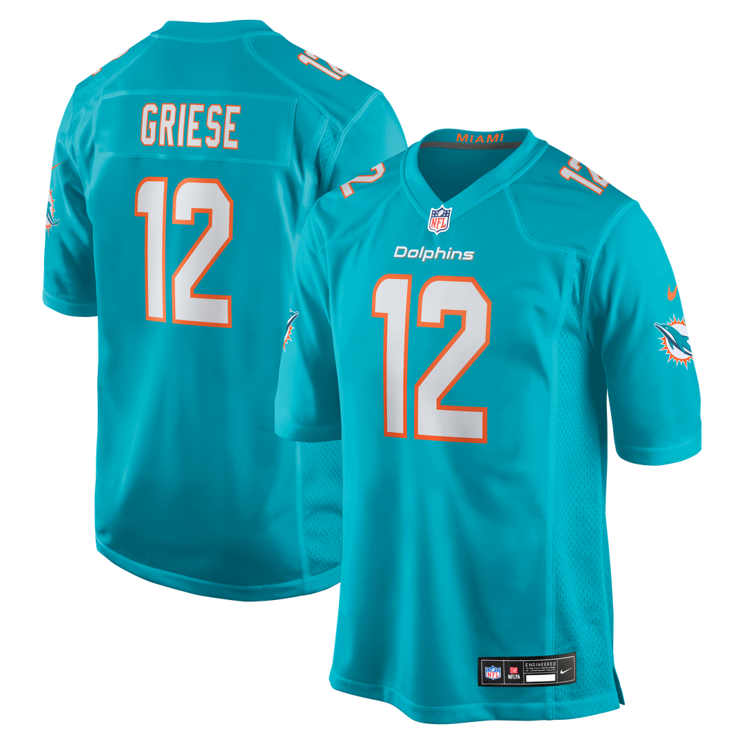 Miami Dolphins Bob Griese Nike Aqua Game Retired Player Jersey product image 1, provided for visual reference and product