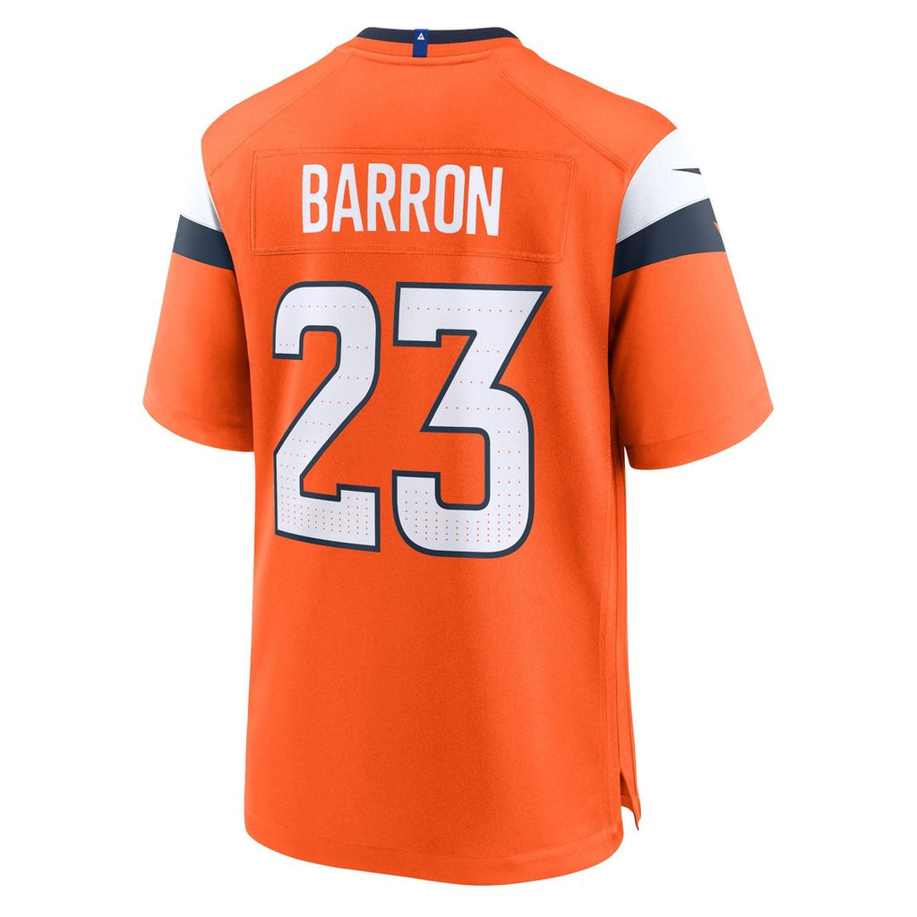 Denver Broncos Jahdae Barron Nike Orange Team Game Jersey product image 3, provided for visual reference and product detail