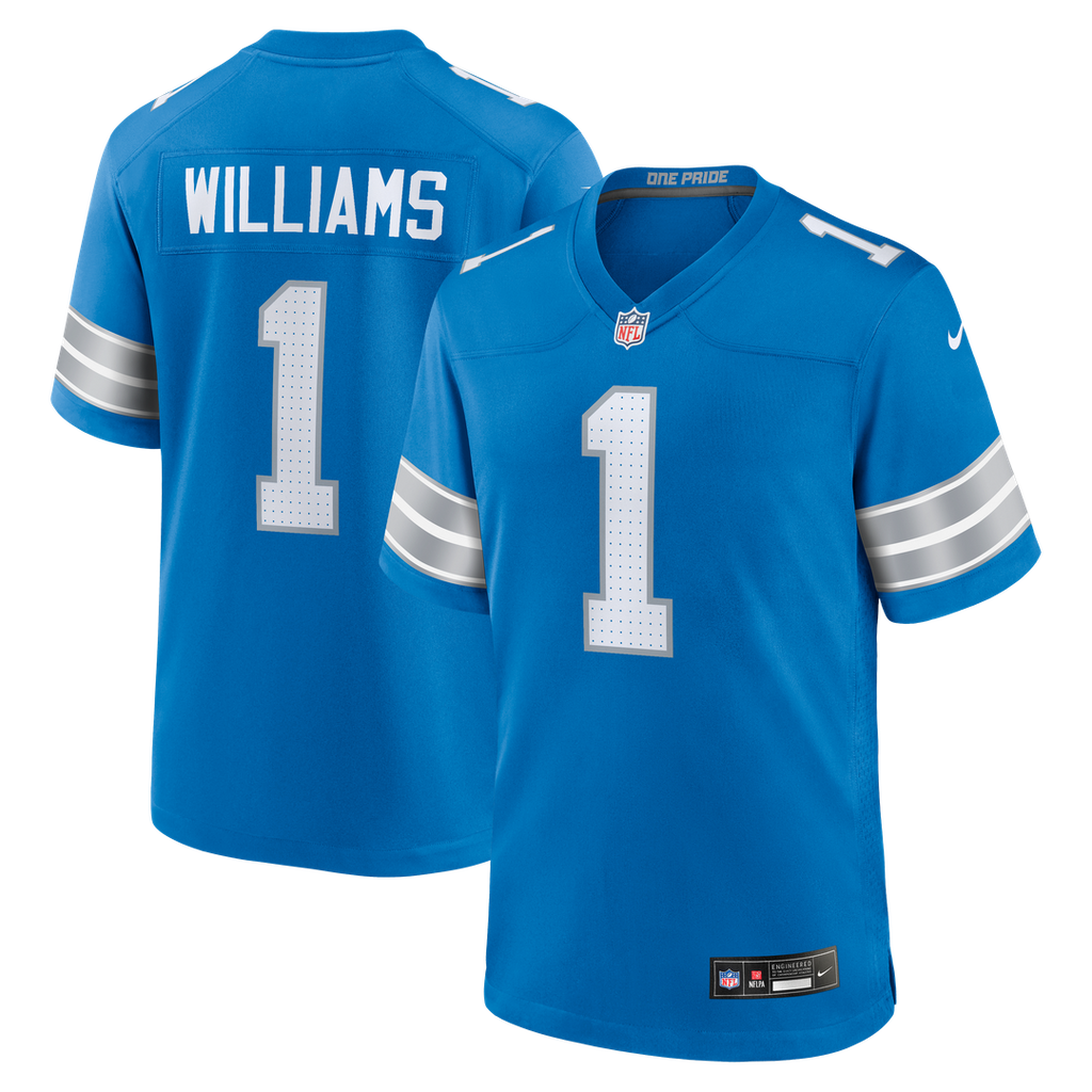 Detroit Lions Jameson Williams Nike Blue Game Player Jersey product image 6, provided for visual reference and product