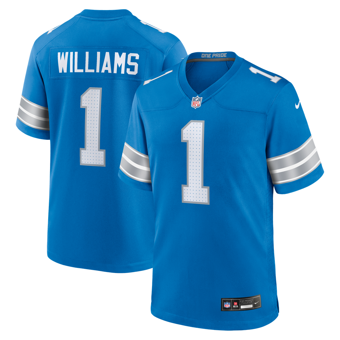 Detroit Lions Jameson Williams Nike Blue Game Player Jersey product image 6, provided for visual reference and product