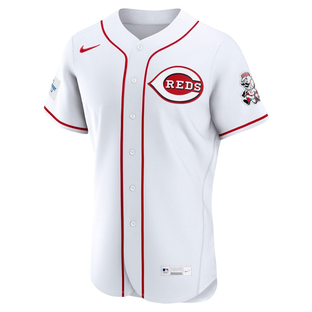Cincinnati Reds Nike White Home Sponsor Patch Authentic Jersey product image 2, provided for visual reference and product
