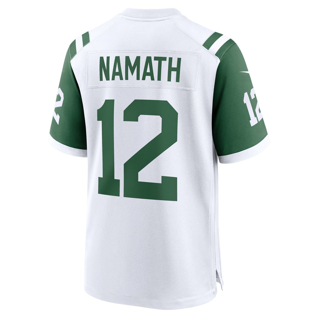 New York Jets Joe Namath Nike White Classic Alternate Retired Player Game Jersey product image 3, provided for visual
