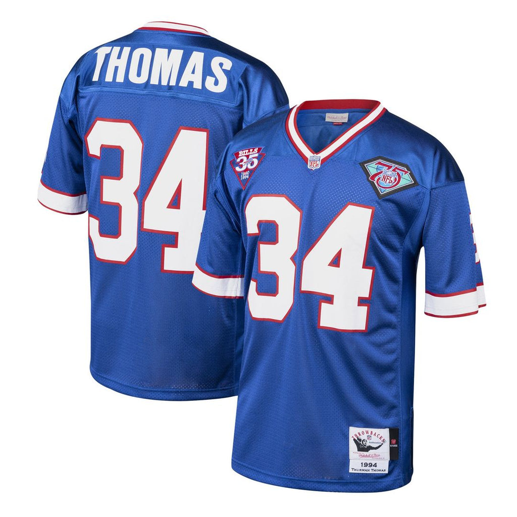 Buffalo Bills 1985 Thurman Thomas Mitchell & Ness Royal Authentic Throwback Retired Player Jersey product image 1, provided