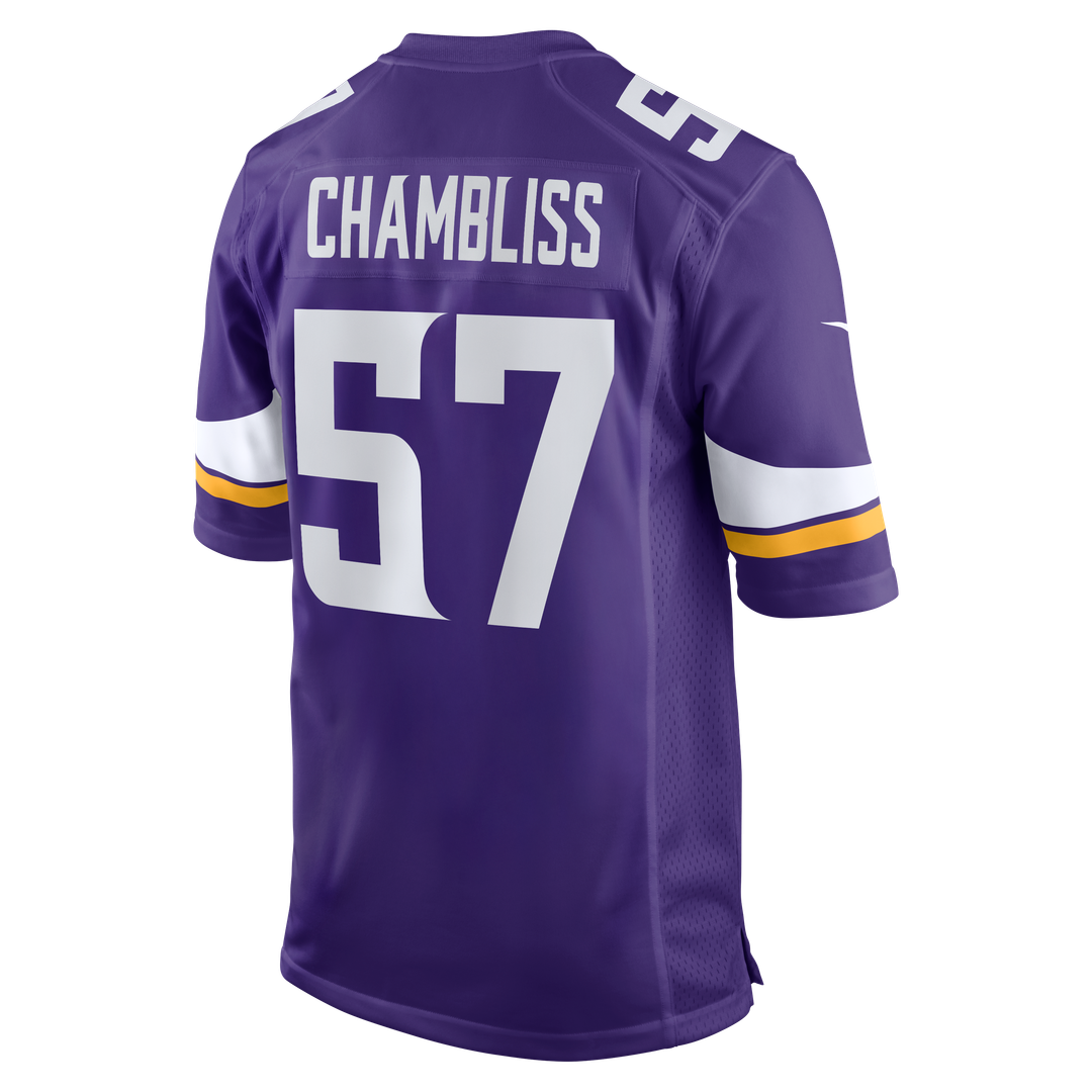 Minnesota Vikings Chaz Chambliss Nike Purple Team Game Jersey product image 3, provided for visual reference and product