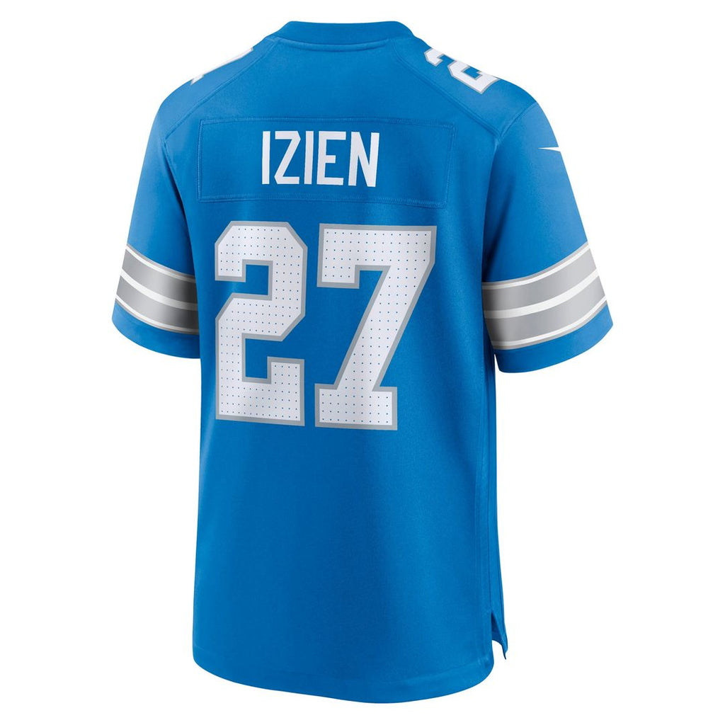 Detroit Lions Christian Izien Nike Blue Team Game Jersey product image 3, provided for visual reference and product detail