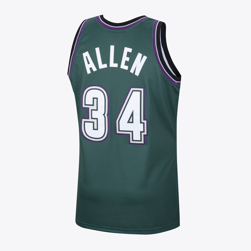 Milwaukee Bucks Ray Allen 1996 Hardwood Classics Alternate Swingman Jersey By Mitchell & Ness - Dark Green product image 3,