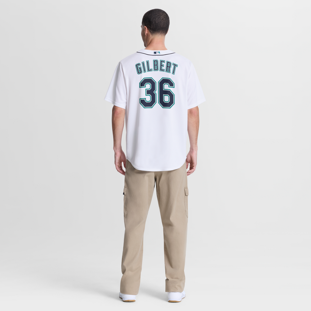 Seattle Mariners Logan Gilbert Nike White Home Replica Jersey product image 7, provided for visual reference and product
