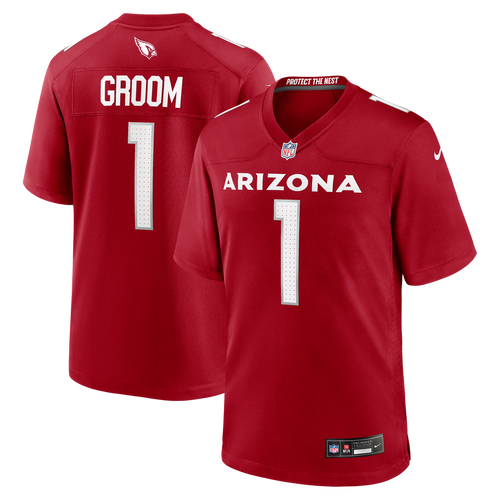 Arizona Cardinals Number 1 Groom Nike Cardinal Game Jersey product image 1, provided for visual reference and product detail