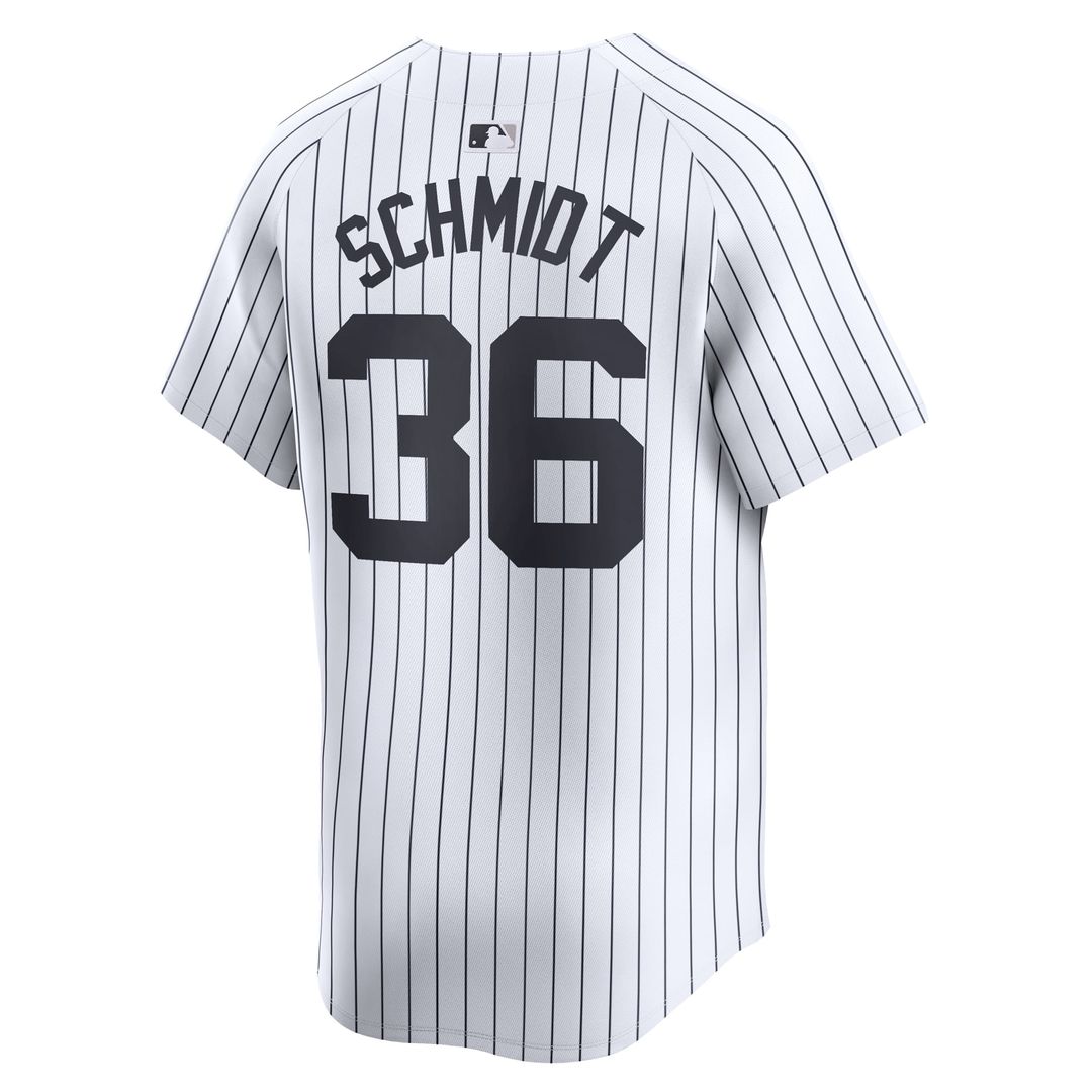 New York Yankees Clarke Schmidt Nike White Home Limited Player Jersey product image 3, provided for visual reference and
