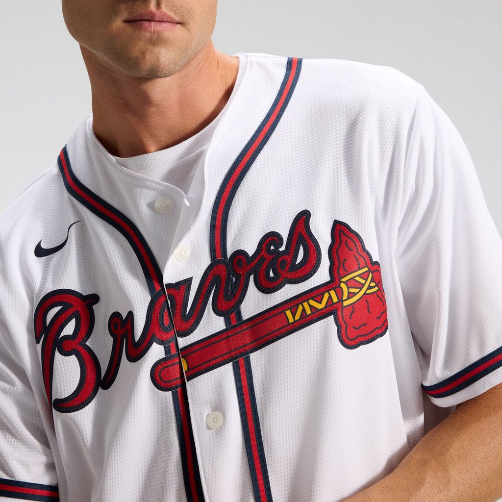 Atlanta Braves Nike White Home Replica Team Jersey product image 9, provided for visual reference and product detail review